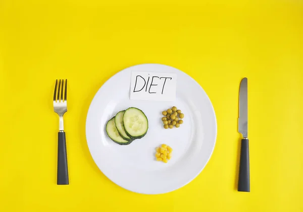 Imagen Conceptual Del Tema Dieta Placa Con Algo Comida — Foto de Stock