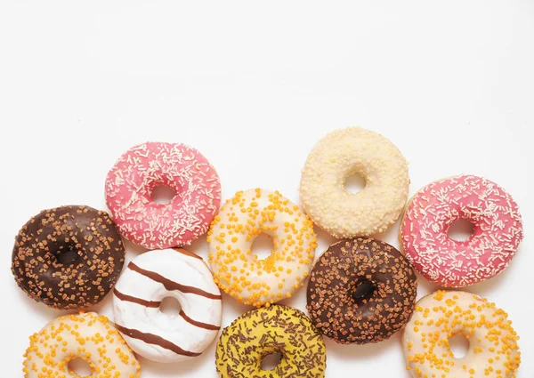 Delicious Donuts Light Background — Stock Photo, Image