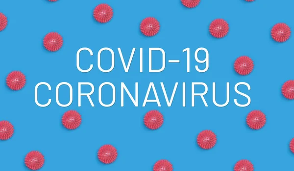 Mavi Arka Planda Bakteri Kendini Soyutlama Coronavirüs Pandemisi — Stok fotoğraf