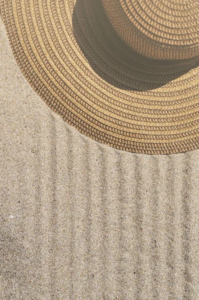Klobouk Opalovací Krém Ochrana Písku Letní Čas Koncept — Stock fotografie