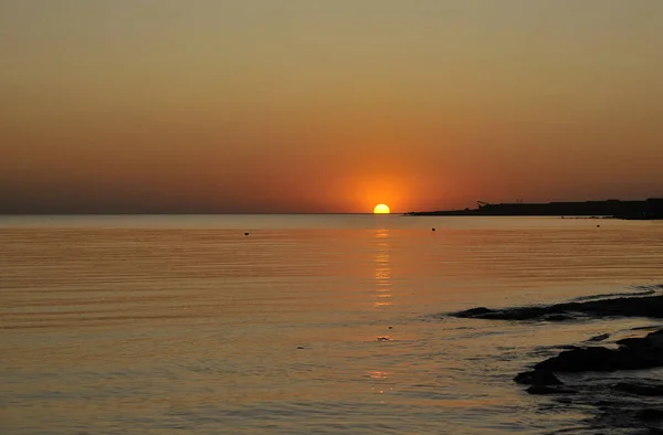 Bela Praia Pôr Sol Crimeia — Fotografia de Stock