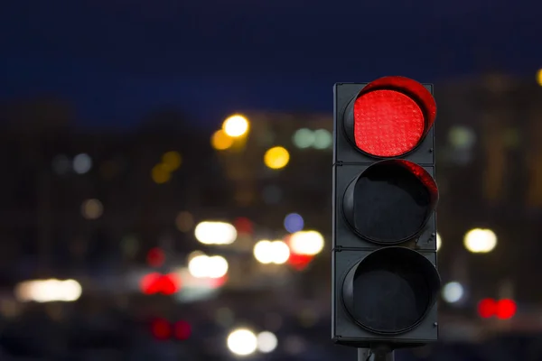 Traffic light red signal night