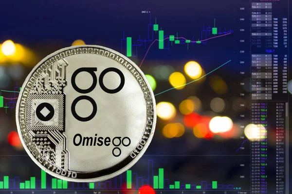 Монета cryptocurrency Omisego — стокове фото