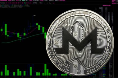 Sikke cryptocurrency monero bir arka plan grafiği.