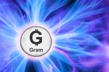 Doğum veya çatal ton cryptocurrency. madeni para gram