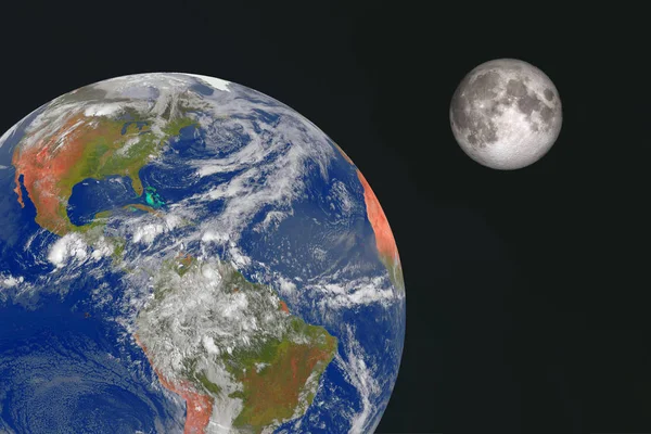 Η γη και το φεγγάρι στον χώρο. — Φωτογραφία Αρχείου