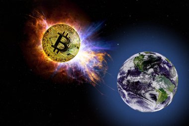 Bitcoin altın sikke yere uzaydan düşüyor..