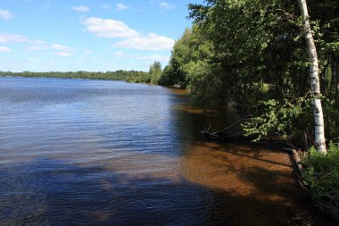 Büyük Rus göl ve yaz manzaraları.
