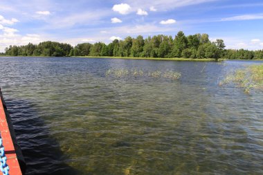 Büyük Rus göl ve yaz manzaraları.