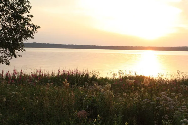 The great russian lake and landscapes from summer. — Stock Photo, Image