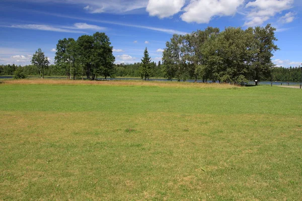 Büyük Rus göl ve yaz manzaraları.