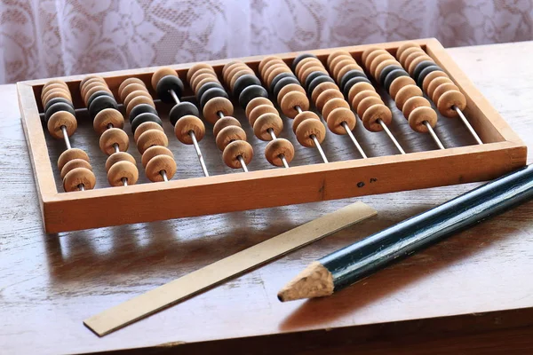 Eski abacus hesaplamak için ahşap