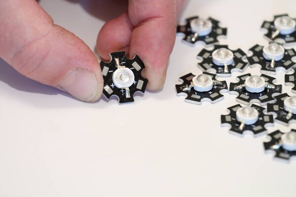 Soldering light-emitting diodes LED with own hands