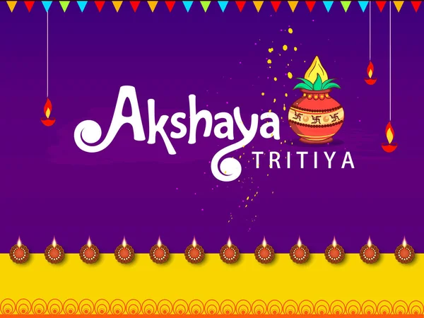 Abstrait Vente Bannière Vente Affiche Pour Festival Akshaya Tritiya Célébration — Image vectorielle