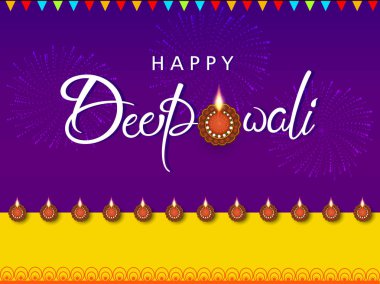 Mutlu Deepavali Festivali kutlama için yaratıcı tebrik kartı tasarımı 