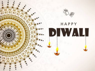 Mutlu Deepavali Festivali kutlama için yaratıcı tebrik kartı tasarımı 