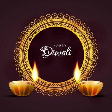 Mutlu Deepavali Festivali kutlama için yaratıcı tebrik kartı tasarımı 