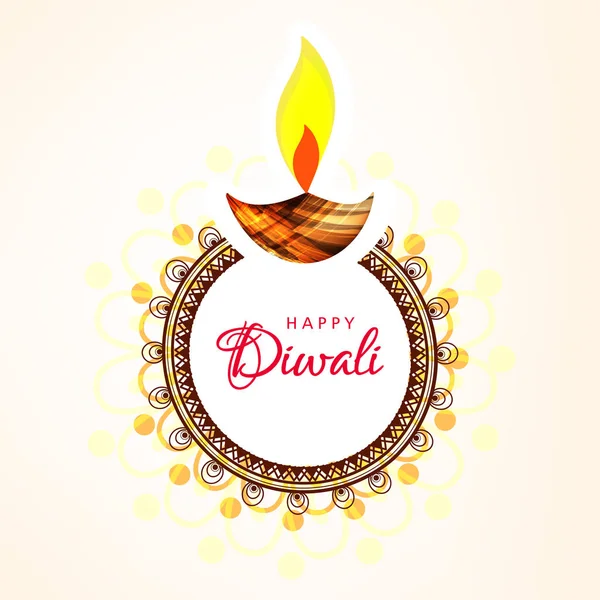 Grußkartendesign Für Fröhliche Deepavali Lichterfest Auf Dekorativem Hintergrund Mit Traditionellem — Stockvektor