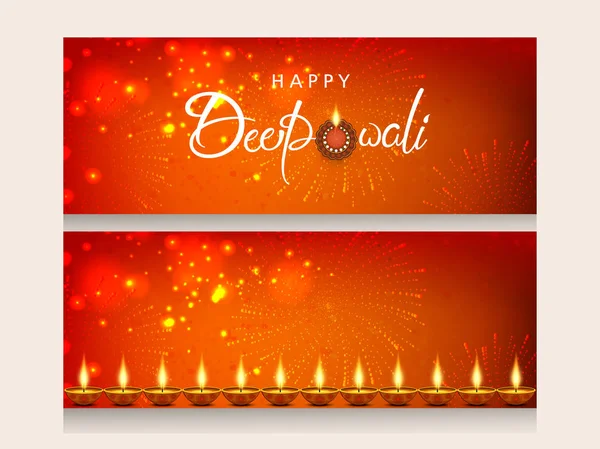 Kreative Website Header Oder Banner Mit Hindi Subh Diwali Text — Stockvektor