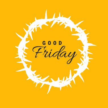 Dikenler ve el iyi Cuma metnin yazı taç soyut Good Friday düzenlenebilir vektör çizim oluşur.