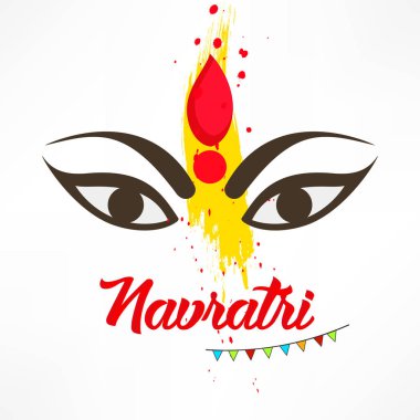 Hindu yılbaşı için Tanrıça durga yüz ve navratri metni düzenlenebilir Navratri vektör 2018 oluşan