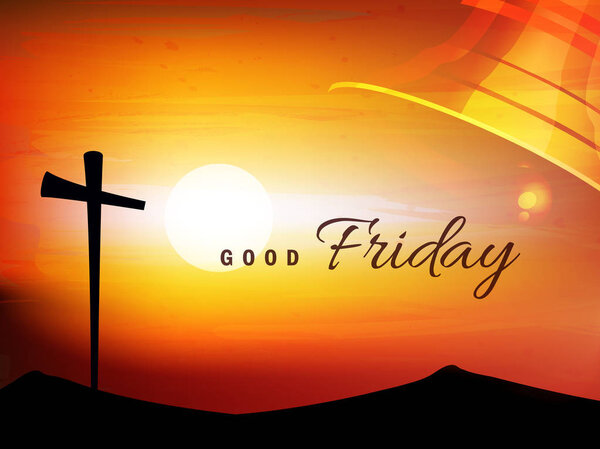 Векторная иллюстрация с надписью "Страстная пятница" и надписью "Крест" на абстрактном фоне
.