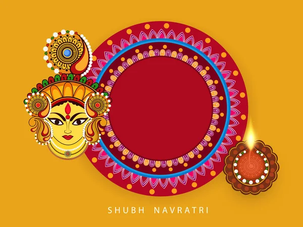 ヒンズー教の祭りチャイト ナヴラトリ 2018 グリーティング カード ポスター バナー チラシ美しいランゴーリー背景ソブフ ナヴラトリ本文として使用のための抽象的な編集可能なベクトル — ストックベクタ