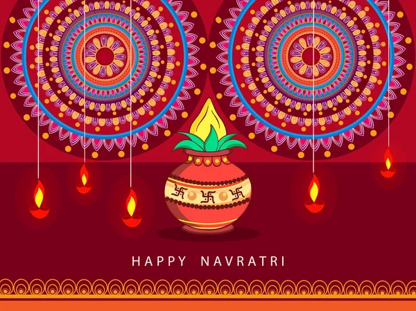 Vector Editable Abstracto Para Festival Hindú Chaitra Navratri 2018 Utilizado — Archivo Imágenes Vectoriales