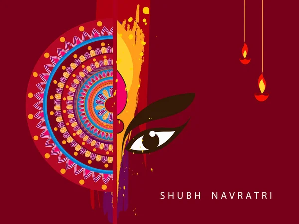 Vetor Editável Abstrato Para Festival Hindu Chaitra Navratri 2018 Usado —  Vetores de Stock