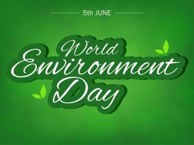 Dünya Çevre günü. Yazı kartı. Poster, kapak, kart, baskı tasarımı çevre günü. Vektör çizim