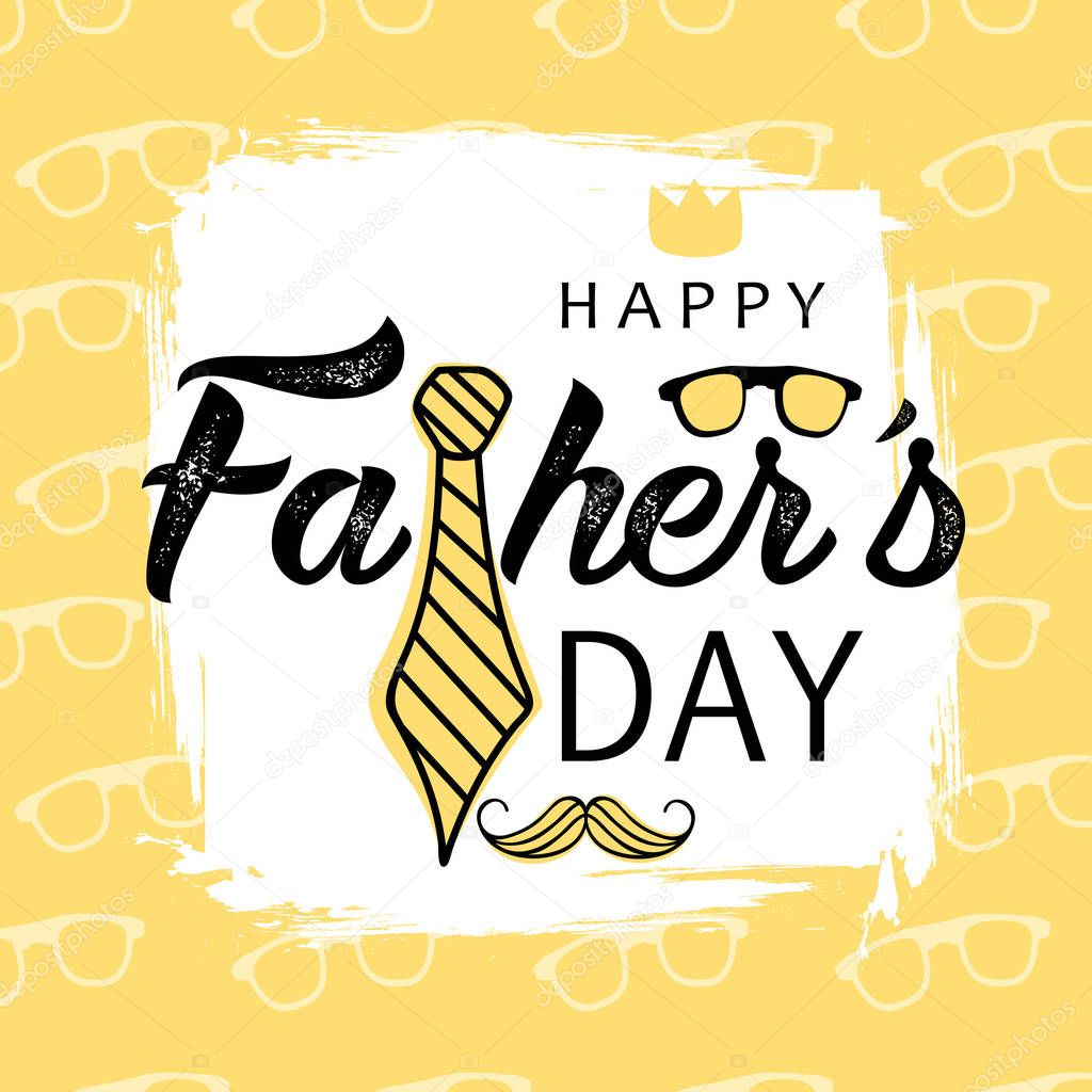 Elegant design with set of tie and stylish text for Happy Father's Day.