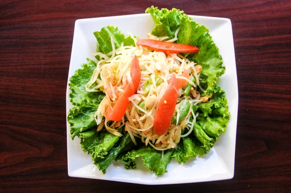 Papaya Spicy Salad — Stock Photo, Image