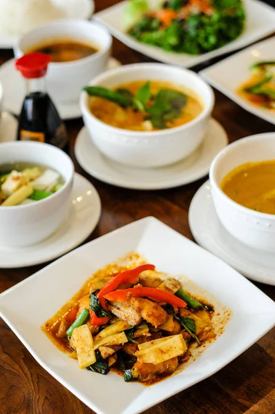 Cerca Vista Deliciosa Comida Asiática — Foto de Stock