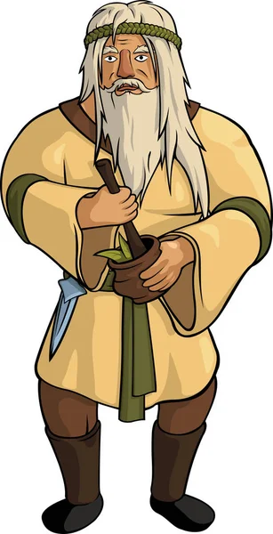 Vektör gri saçlı Simyacı