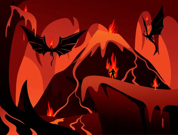 Dark underworld in flames — Stock Vector