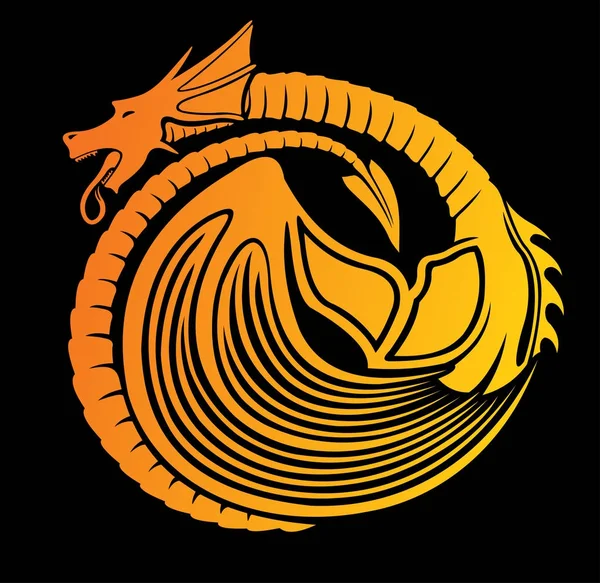 Dragón de fuego estilizado — Vector de stock