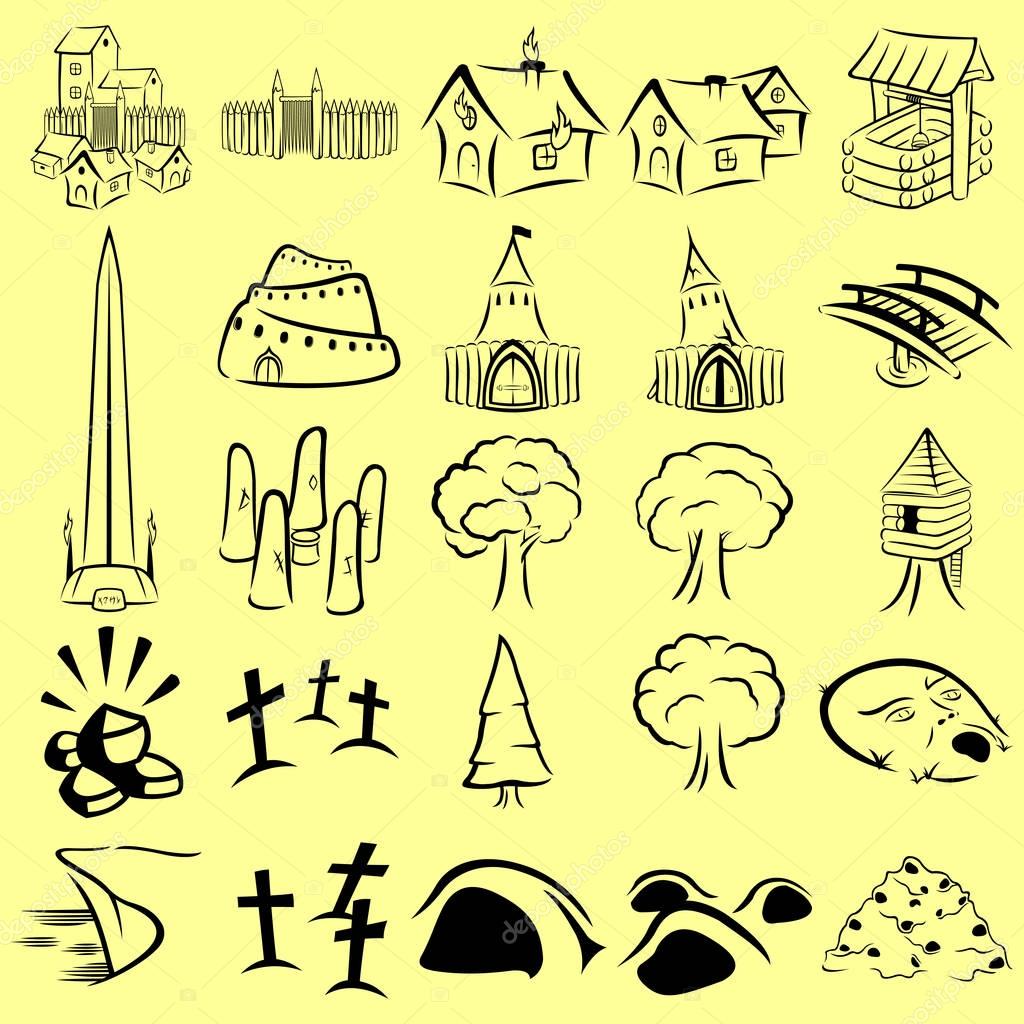 25 role playing game map icons