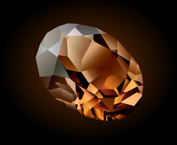 Vector Brillante Hermoso Cristal Marrón Rauhtopacio Sobre Fondo Oscuro — Archivo Imágenes Vectoriales
