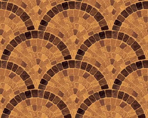 Texture Détaillée Sans Couture Vectorielle Avec Route Rocheuse Mosaïque Médiévale — Image vectorielle