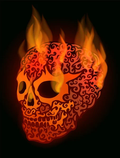 Crâne rouge flamboyant — Image vectorielle