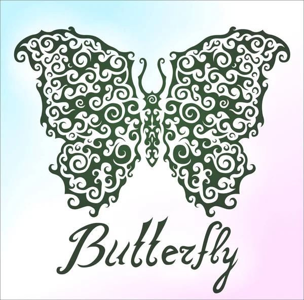 Hermoso patrón con mariposa — Vector de stock