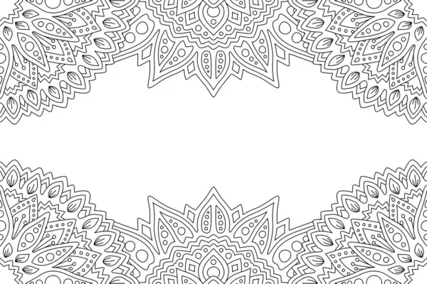 Art for coloring book with pattern and copy space — Stock Vector