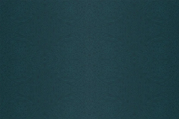 抽象的なシームレスなパターンを持つ濃い緑の青の芸術 — ストックベクタ