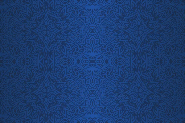 Beautiful blue art with abstract seamless pattern — ストックベクタ