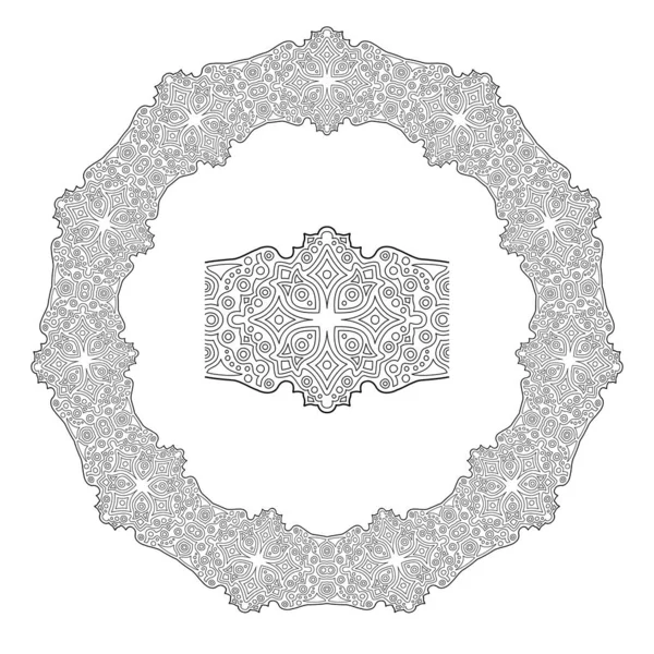 Čárové umění pro omalovánky s kruhovým vzorem — Stockový vektor