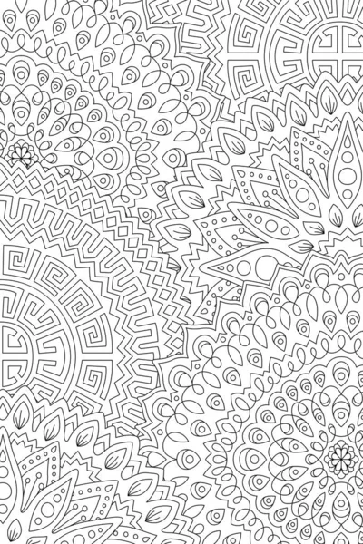 Black and white art for adult coloring book page — Stock Vector