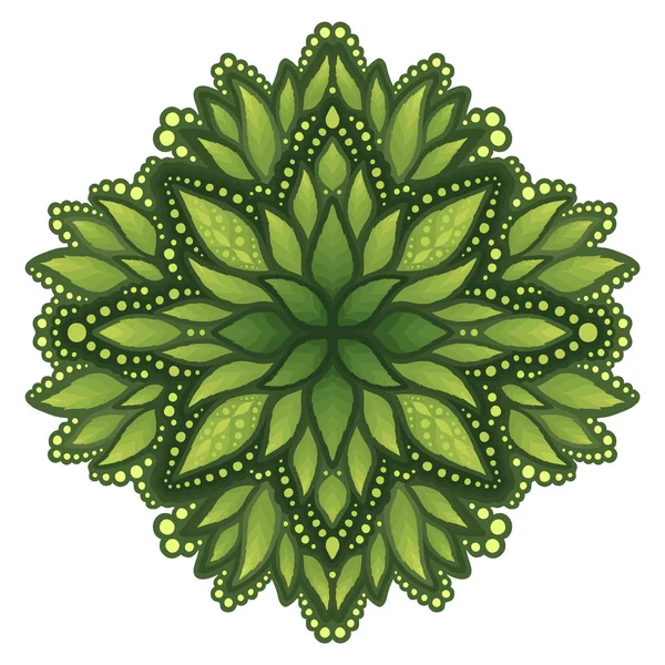 Clip Art mit isoliertem grünen Blumenmuster — Stockvektor