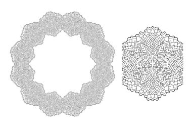 Soyut çember desenli ve boya fırçalı sanat