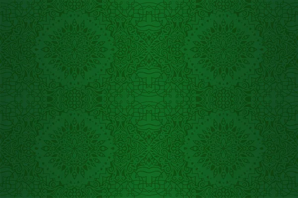 Kleurrijke groene kunst met abstract naadloos patroon — Stockvector