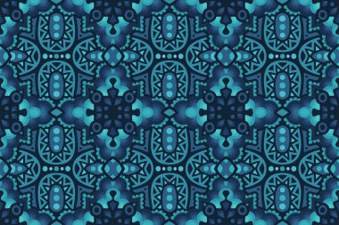 Stylish art with blue seamless abstract pattern clipart
